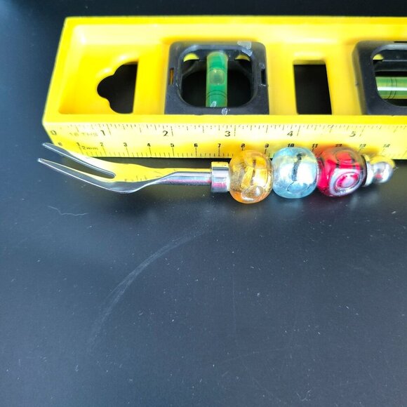 Vintage Pier 1 Cheese & Appetizer Utensils Set/4 Glass Beads & Stainless Steel - Picture 9 of 9